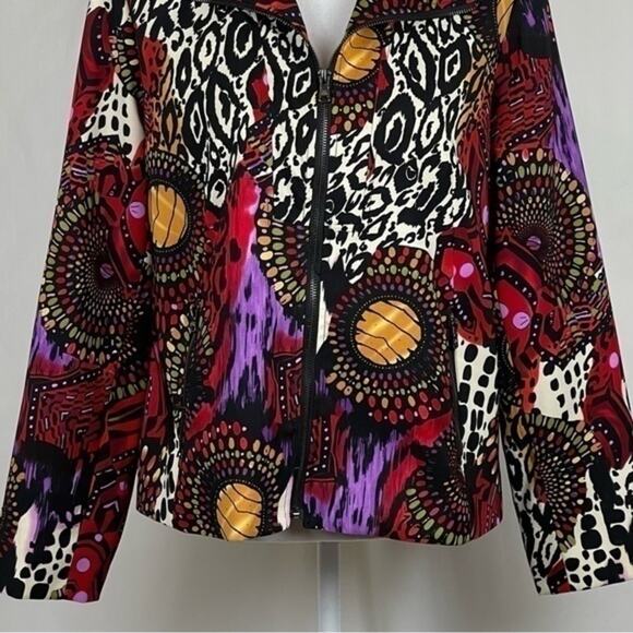 Erin London Black Red Bold Watercolor Print Maximalist 90s Jacket NWOT Size S - Picture 4 of 13
